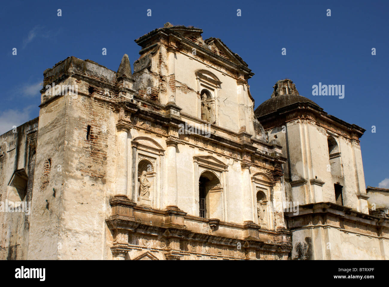 Iglesia San Augustin or Saint Augustine Church in Antigua, Guatemala. Antigua is a UNESCO World heritage site. Stock Photo
