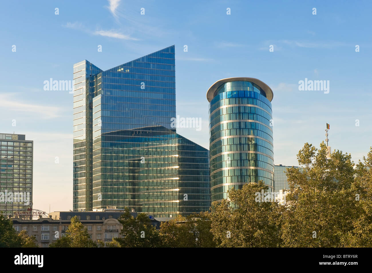 Modern office buildings in the Gare du Nord business district, Brussels
