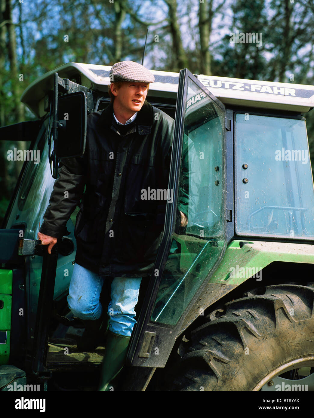 Farmer And Tractor, Ireland Stock Photo Alamy