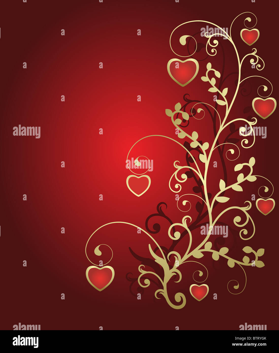 abstract floral heart with place for your text Stock Photo