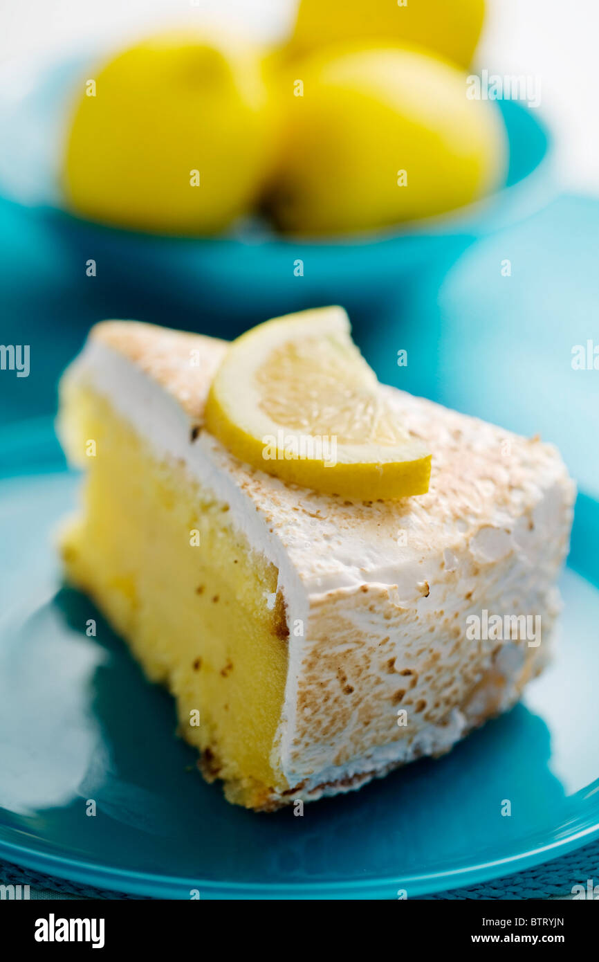 slice of lemon pie Stock Photo