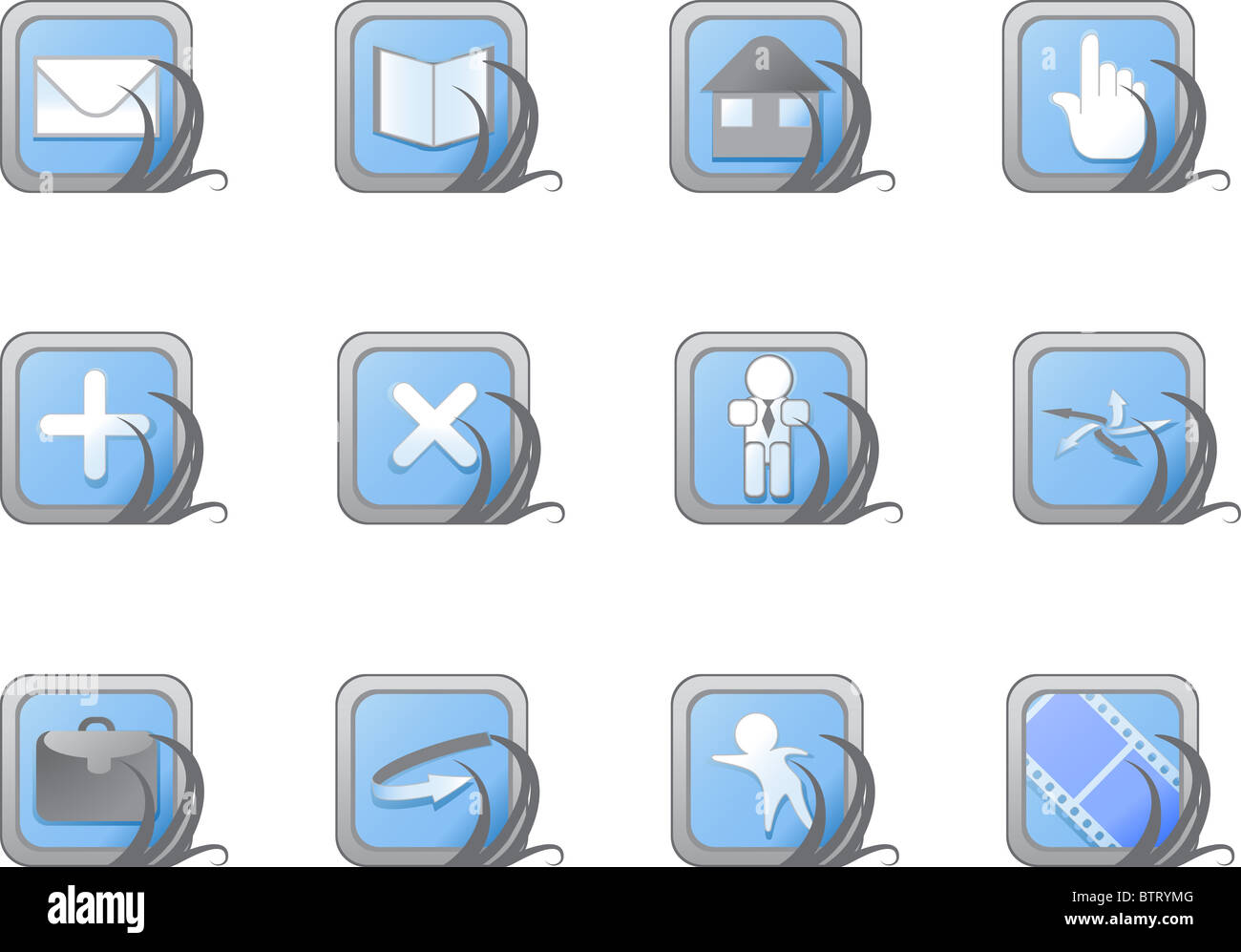 Vector blue website and internet icons Stock Photo - Alamy