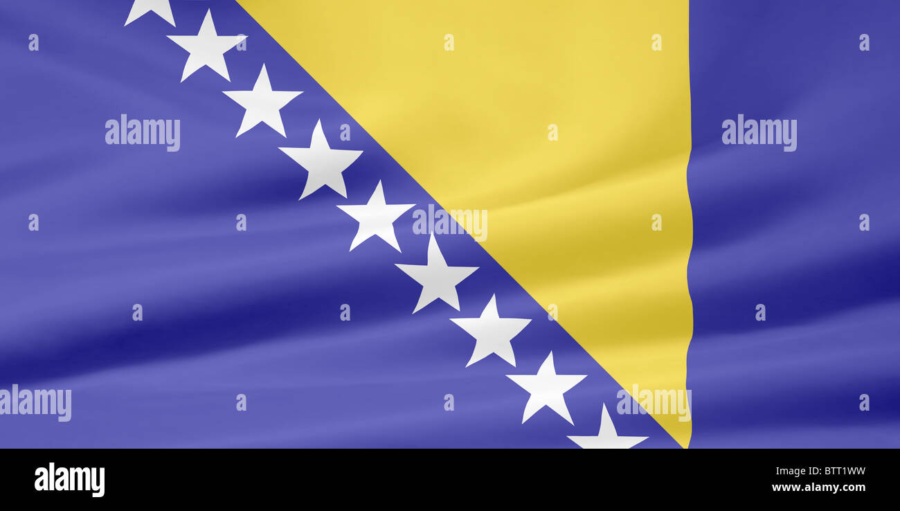 High resolution flag of Bosnia and Herzegovina Stock Photo - Alamy