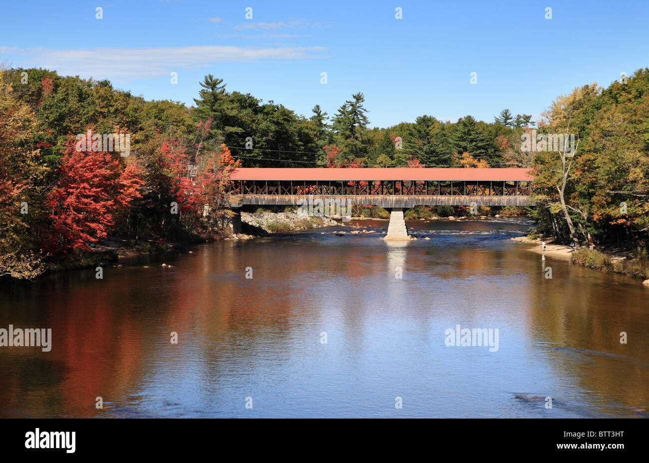 Saco river covered bridge near Conway, New Hampshire, USA Stock Photo
