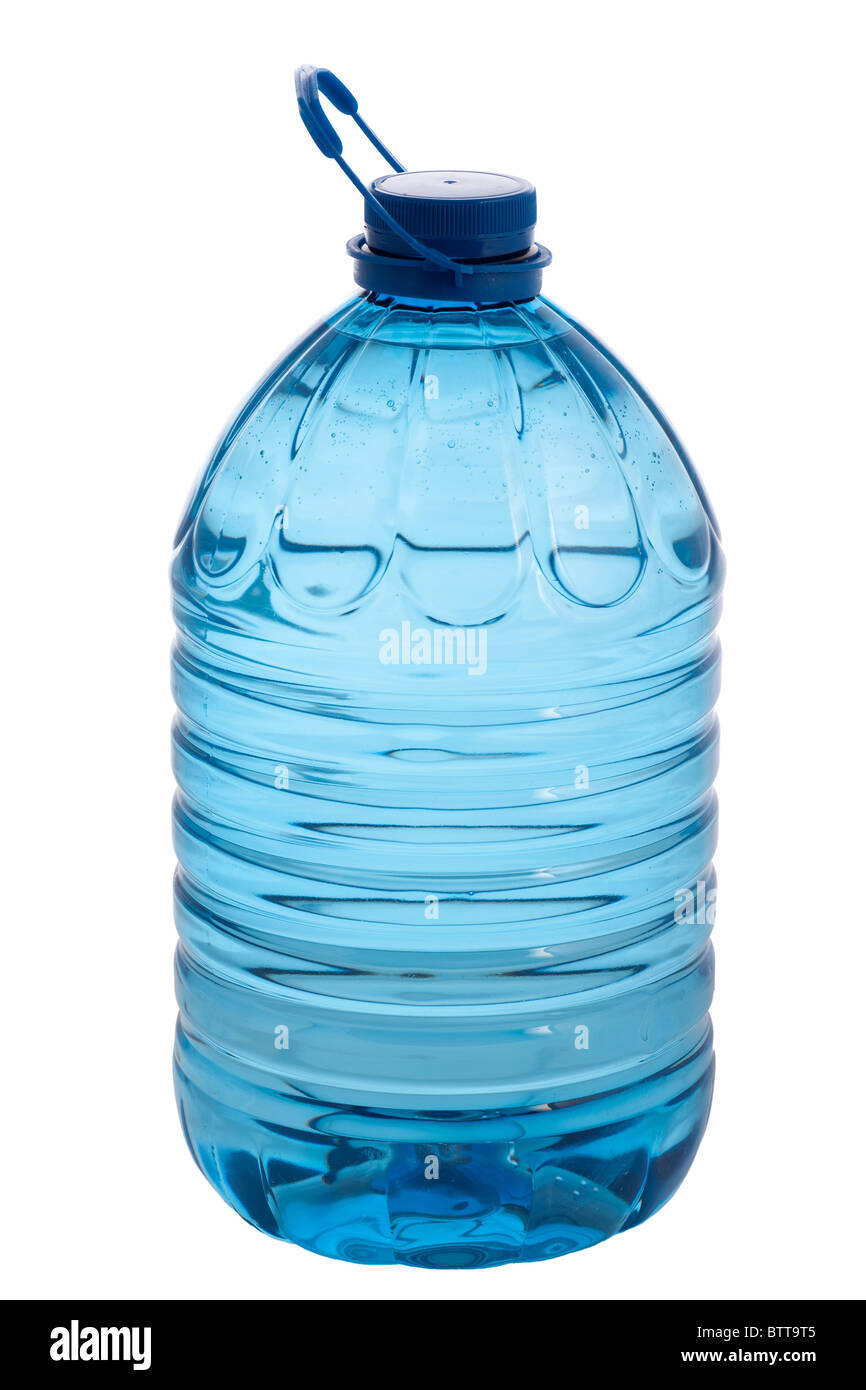 Crystal clear mineral water in large 5 litre bottle isolated on