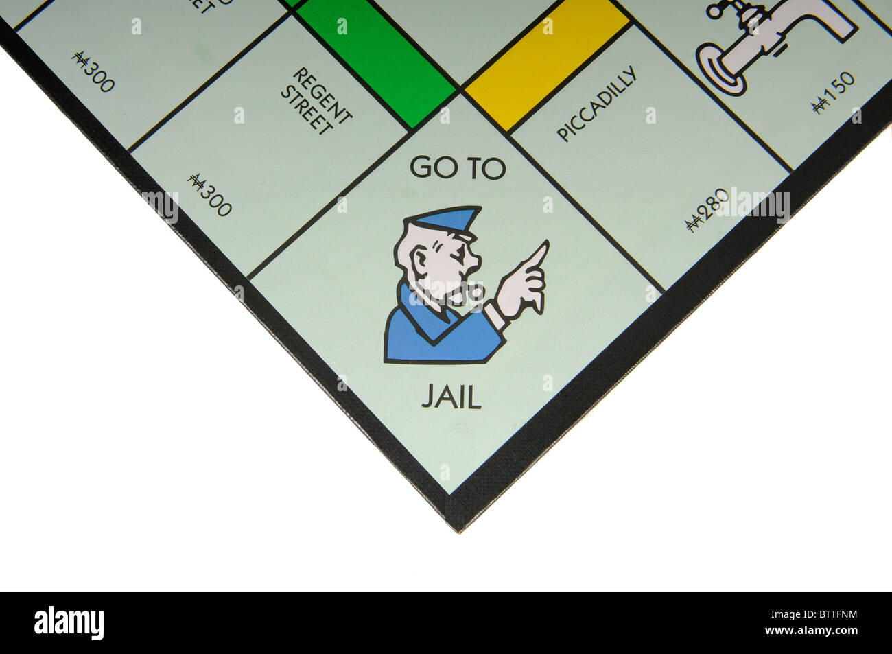 Monopoly Board Go to Jail Stock Photo