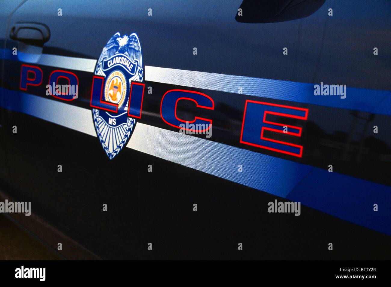 Detail of Clarksdale Police Department squad car, Clarksdale, Mississippi, USA Stock Photo Alamy