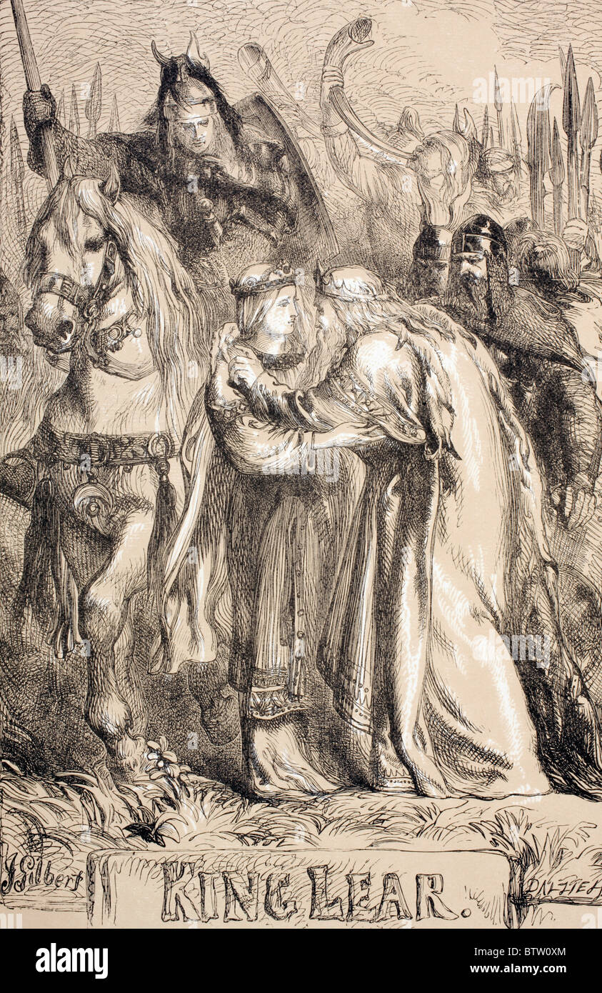 Illustration by Sir John Gilbert for King Lear by William Shakespeare. Stock Photo