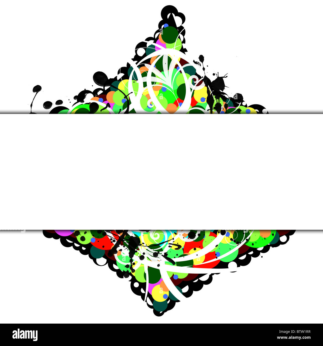 White frame with colorful shapes on edges Stock Photo - Alamy