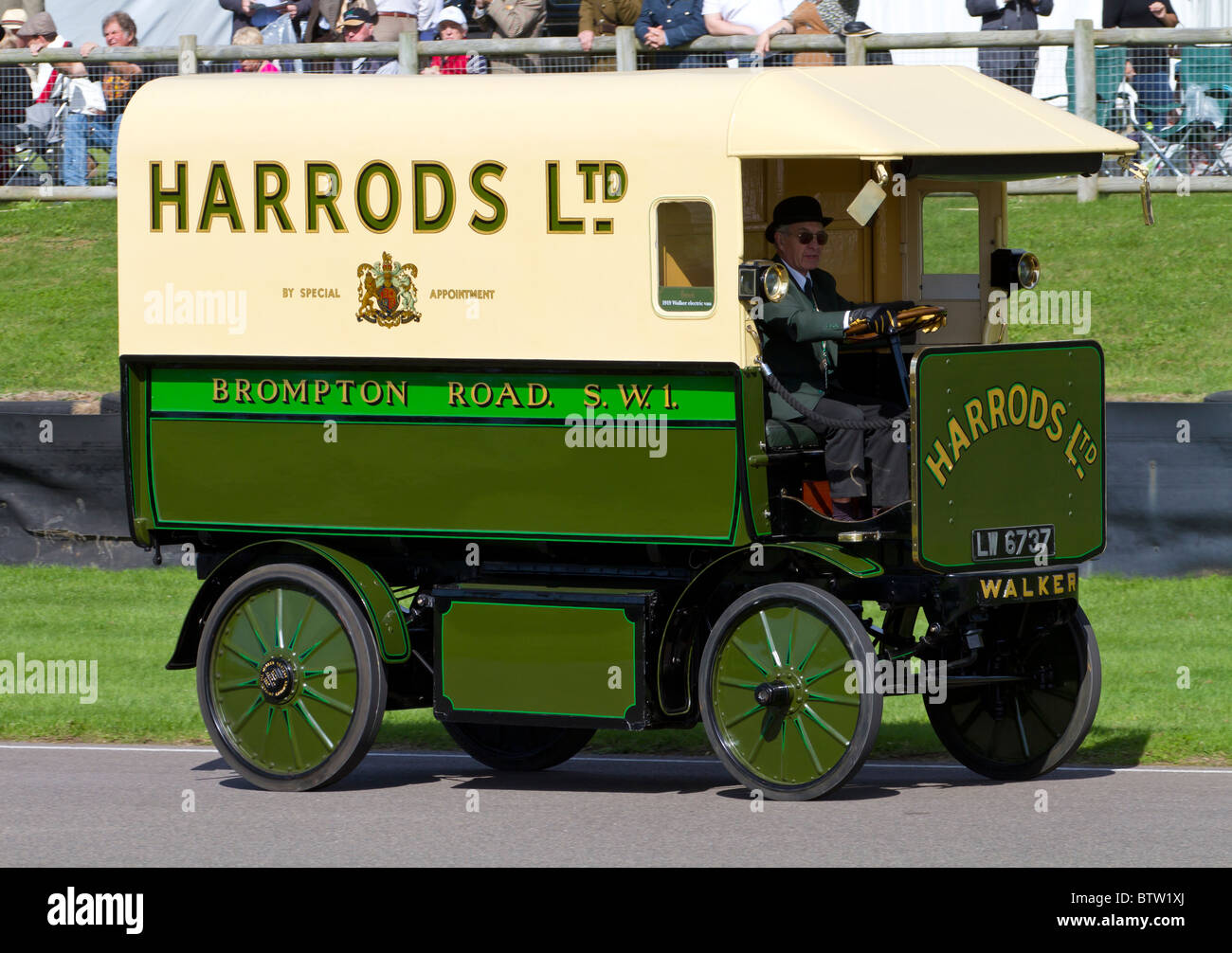 1919 Harrods Walker Electric van, LW6737, at the Goodwood Revival
