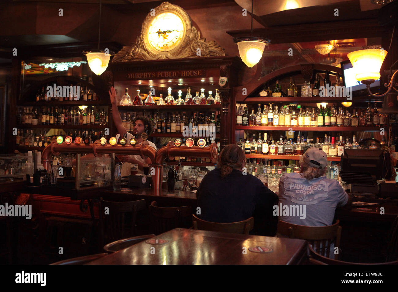 Interior of an Irish style pub Stock Photo - Alamy