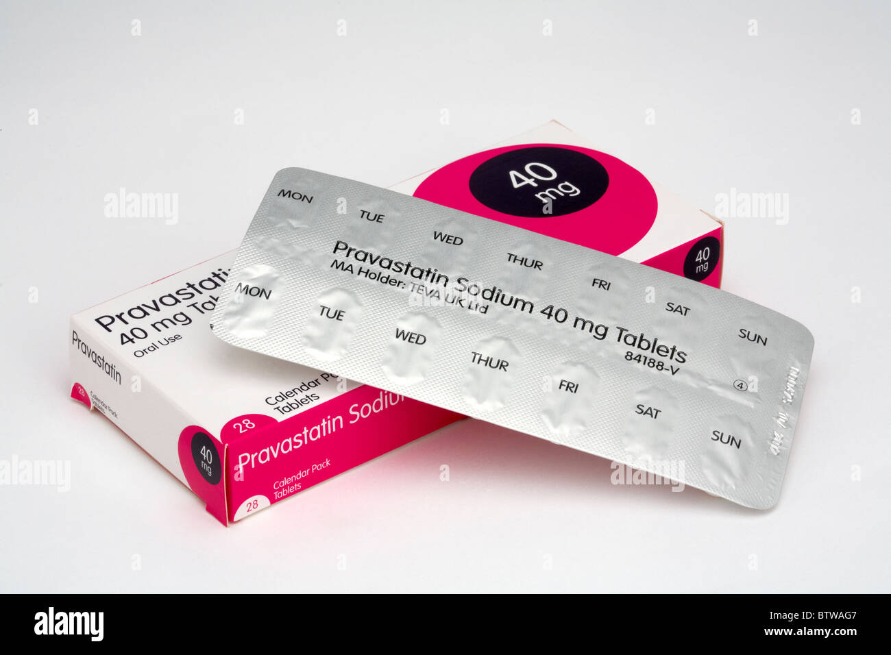 Pravastatin Sodium 40mg Tablets in blister pack Cholesterol reducing