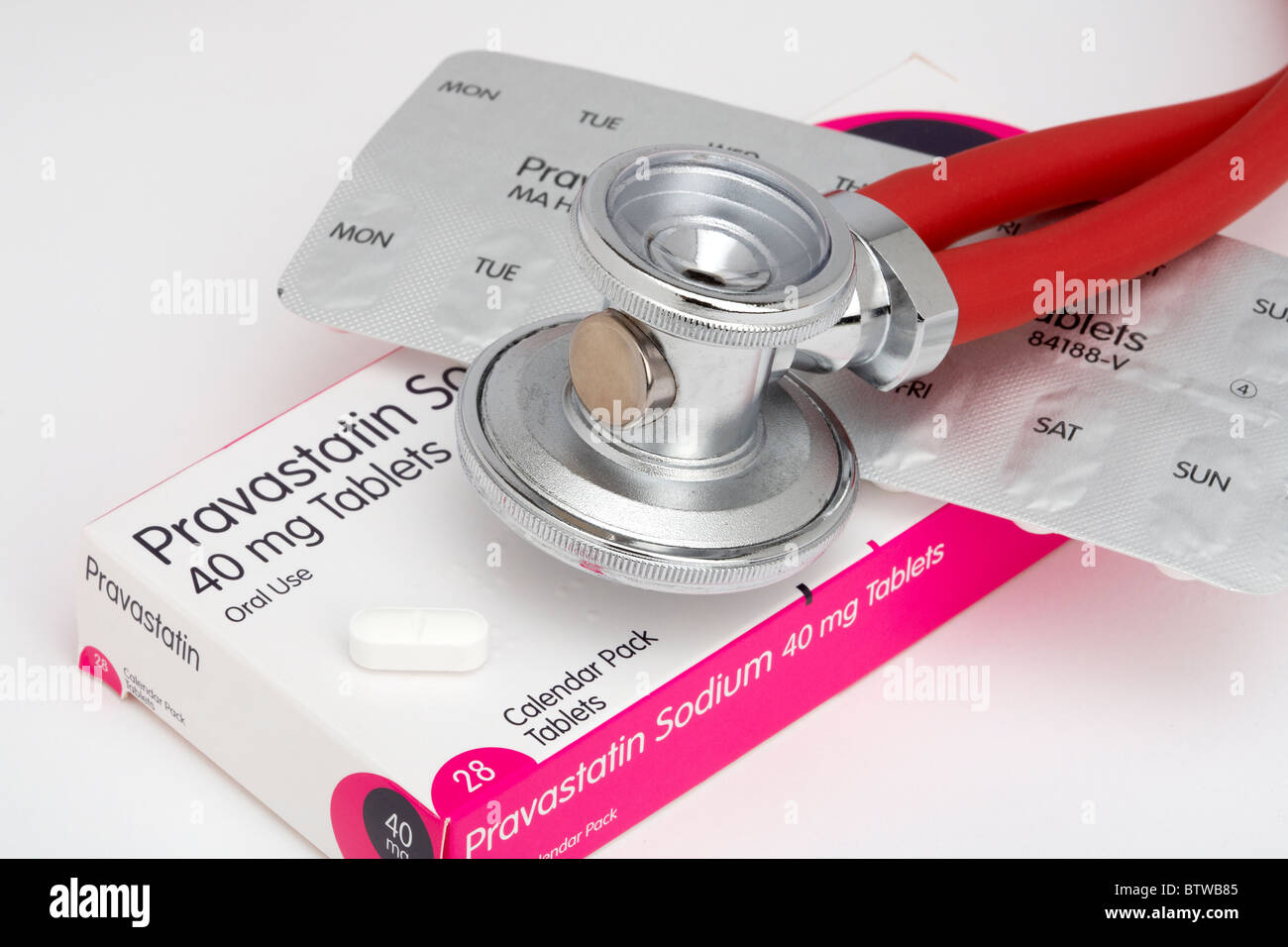 Pravastatin Sodium 40mg Tablets in blister pack Cholesterol reducing