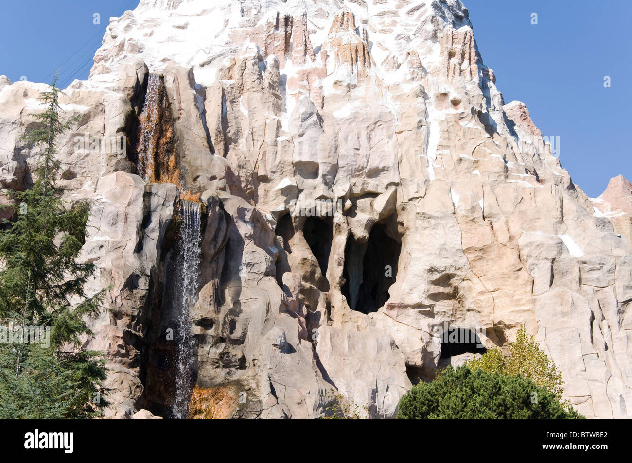 Big Thunder Mountain Roller Coaster at Disneyland Amusement Park, California USA Stock Photo