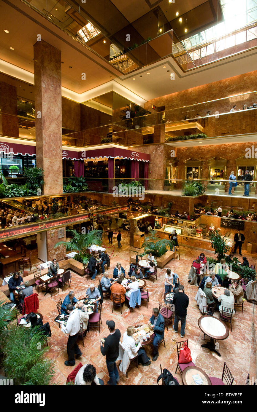 Cafe area in Trump Tower Stock Photo