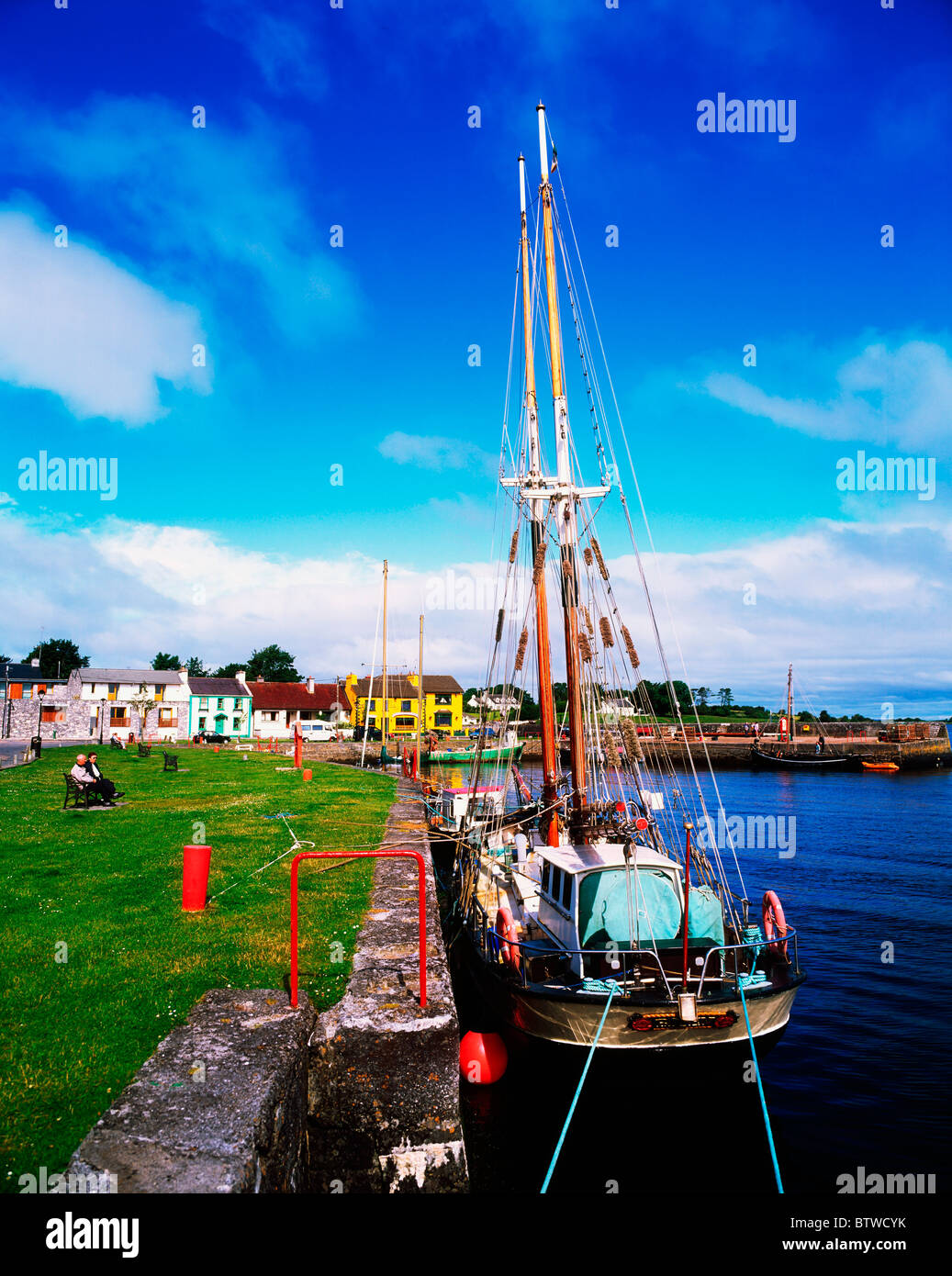 Sailing Boat & Harbour, Kinvara, Co Galway, Ireland Stock Photo Alamy