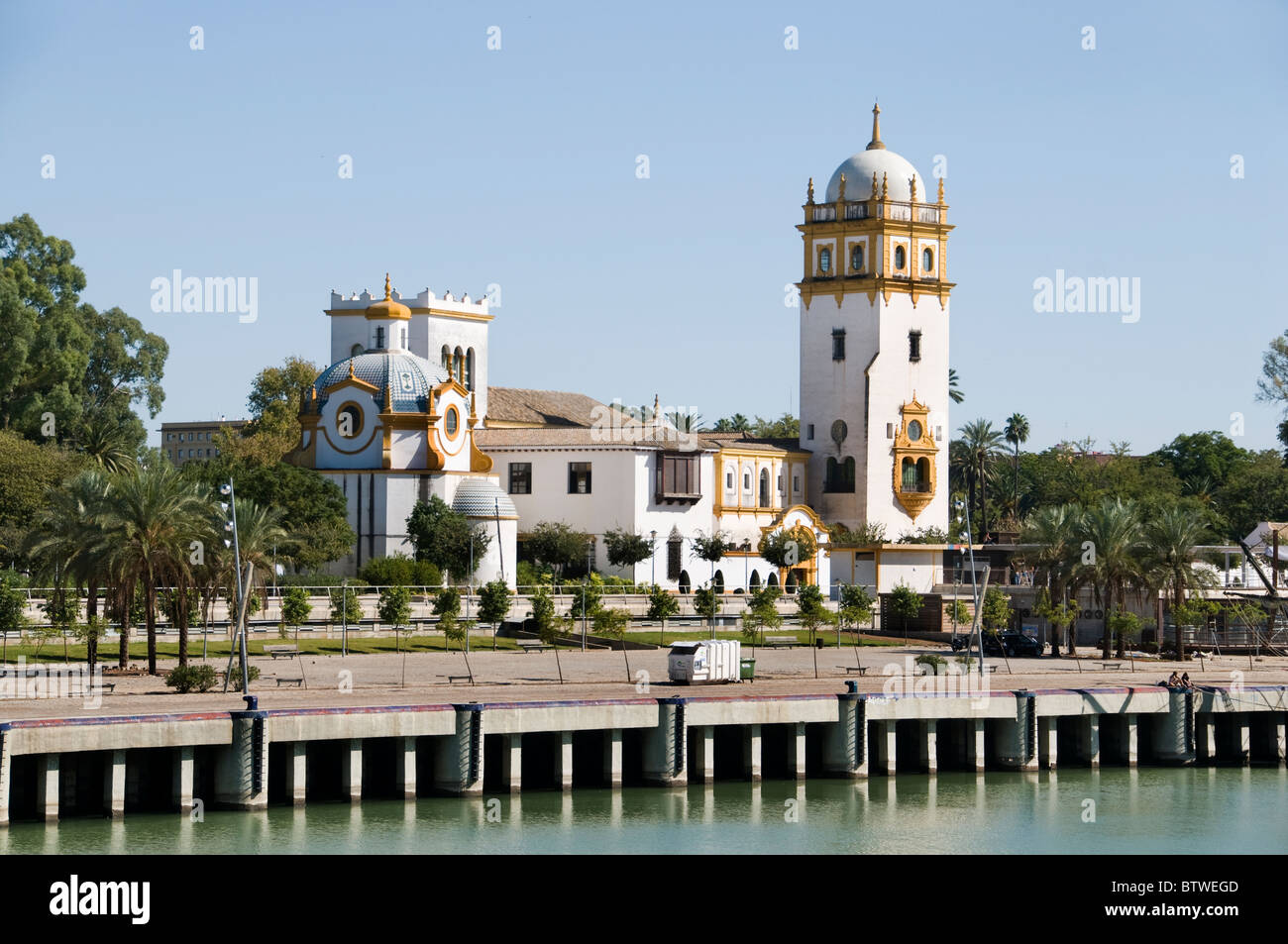 Seville Spain Andalusia Palacio Palace San Telmo  River Rio Guadalquivir Stock Photo
