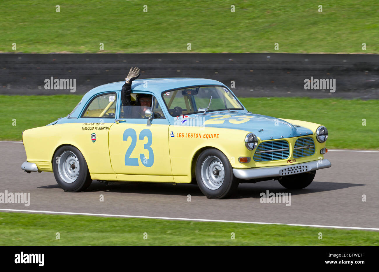 1958 Volvo Amazon 122S with driver Patrick Watts during the St Mary's Trophy race, 2010 Goodwood Revival, Sussex, England, UK Stock Photo