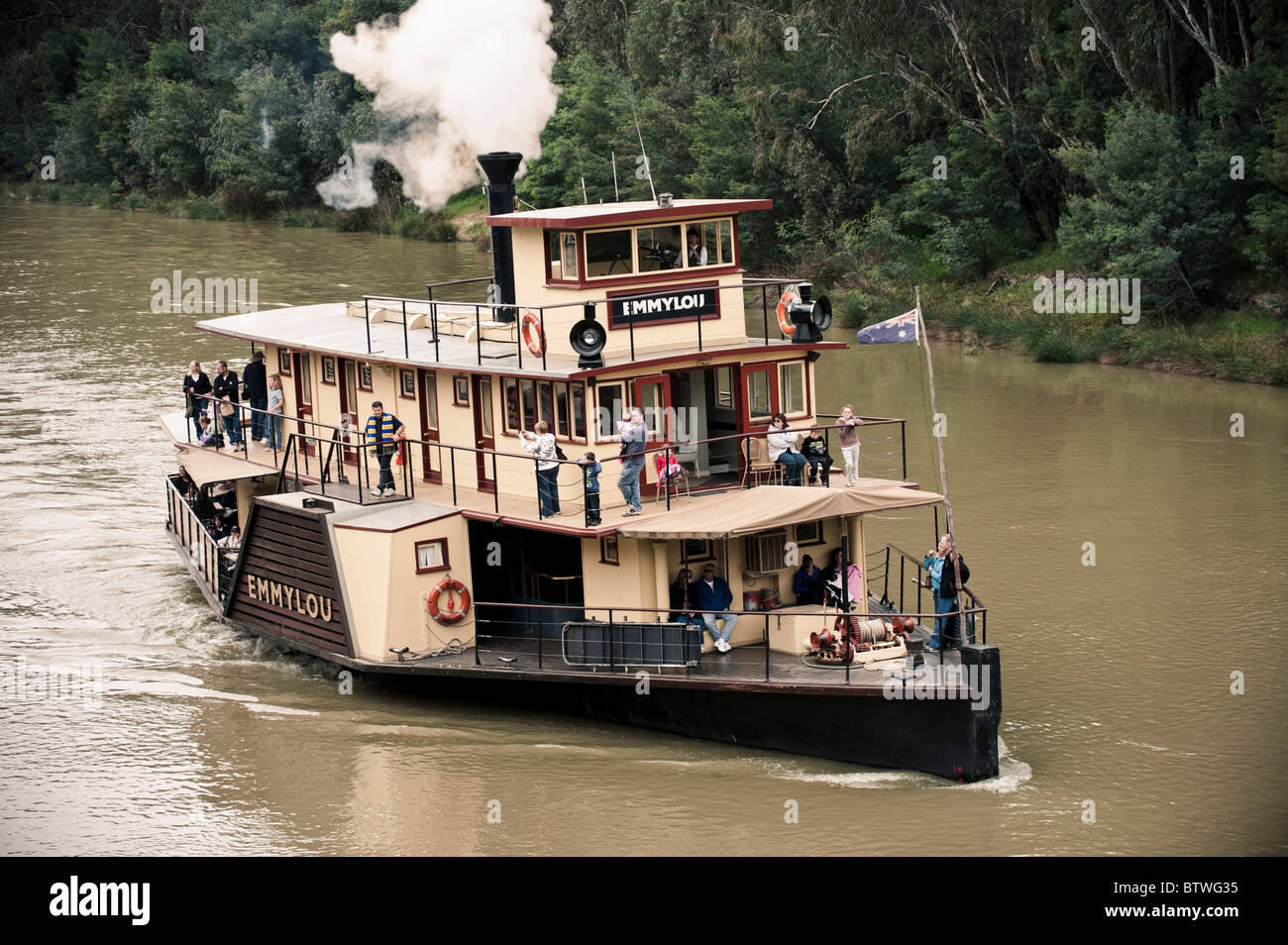 The Emmylou paddle steamer. Echuca on the Murray River. Australia Stock