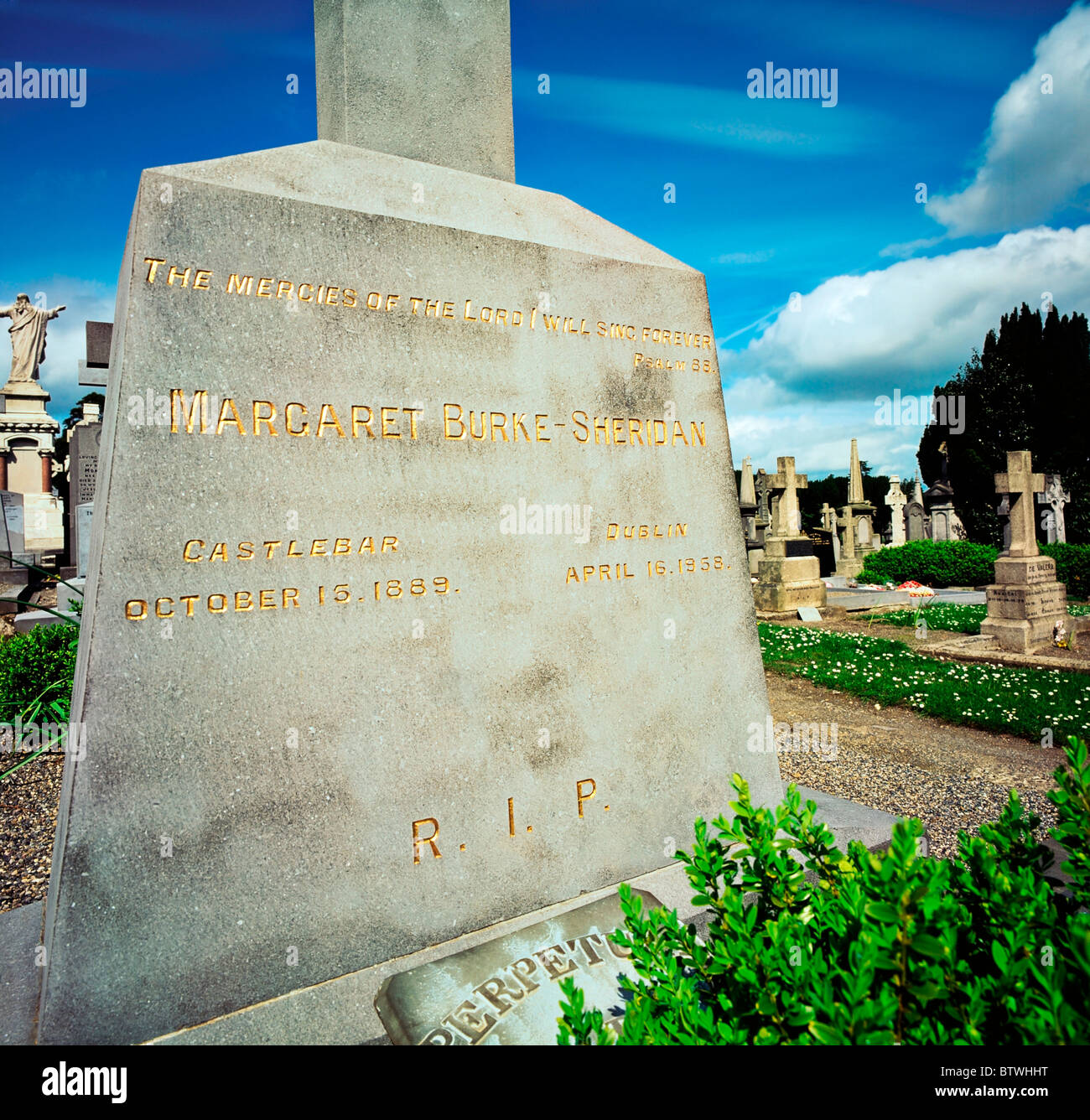 Headstone Of Margaret Burke-Sheridan, Glasnevin Cemetery, Dublin, Co Dublin, Ireland, Irish Opera Singer Stock Photo