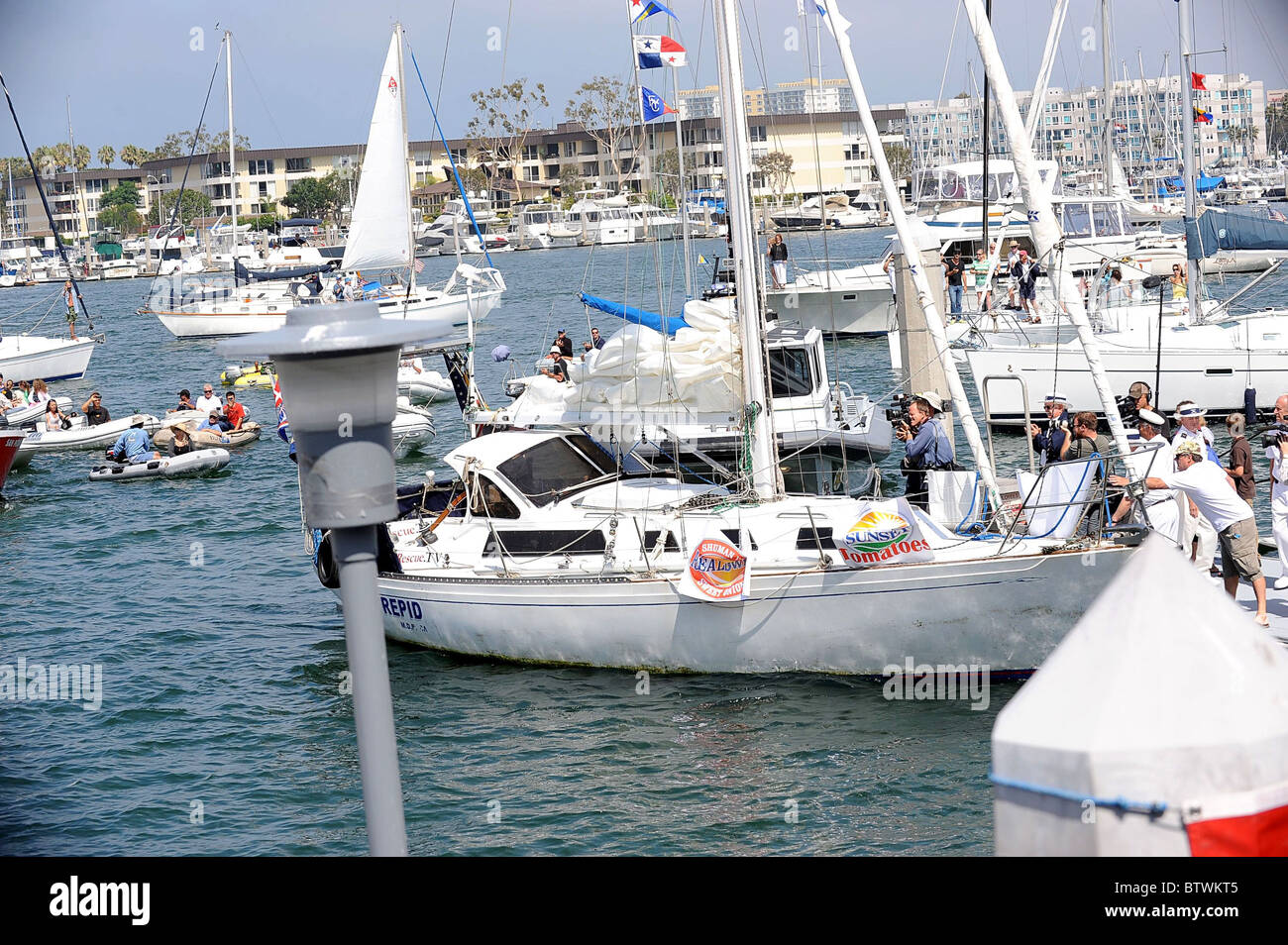 Zac Sunderland Youngest Ever To Sail Solo Around the World Stock Photo