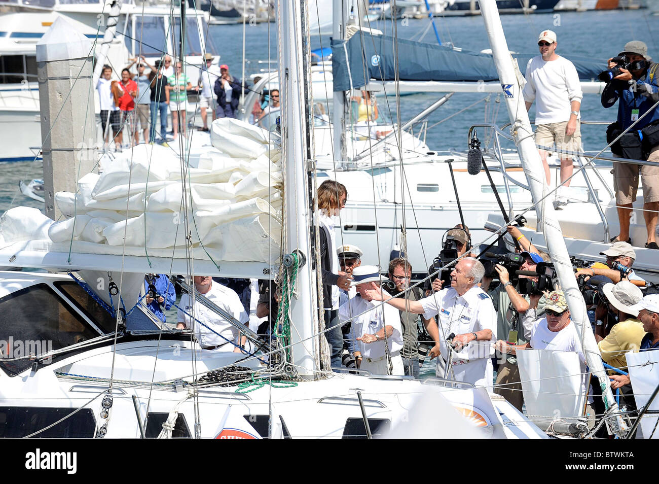 Zac Sunderland Youngest Ever To Sail Solo Around the World Stock Photo