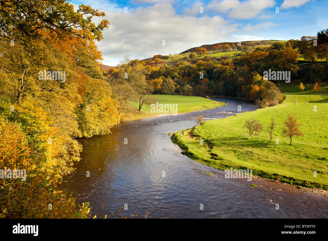 Bolton Abbey Estate; river Wharfe; Yorkshire Stock Photo Alamy