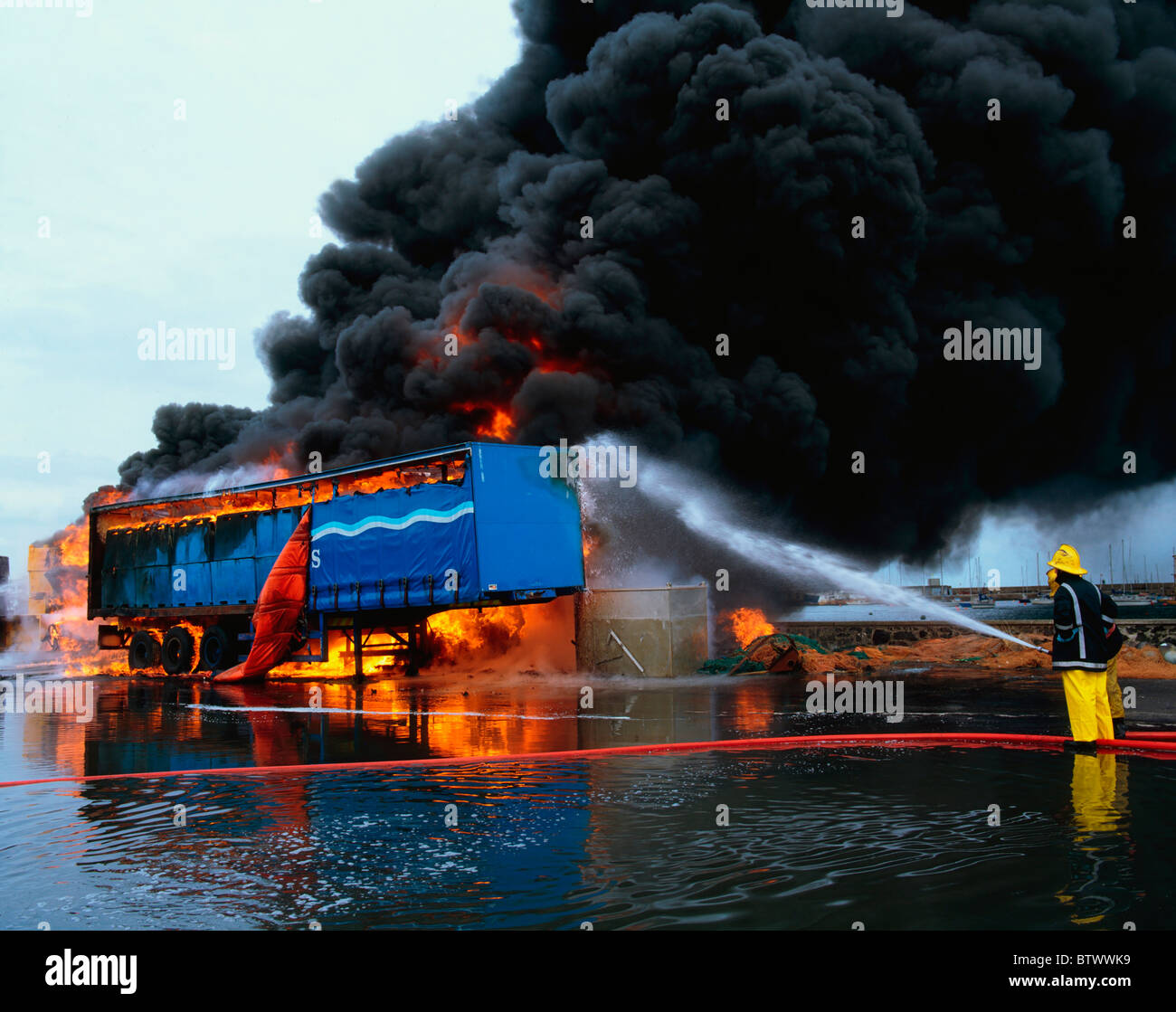 Container Blaze, Howth, Co Dublin, Ireland Stock Photo