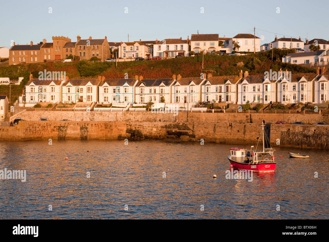 Porthleven harbour and village; Cornwall Stock Photo