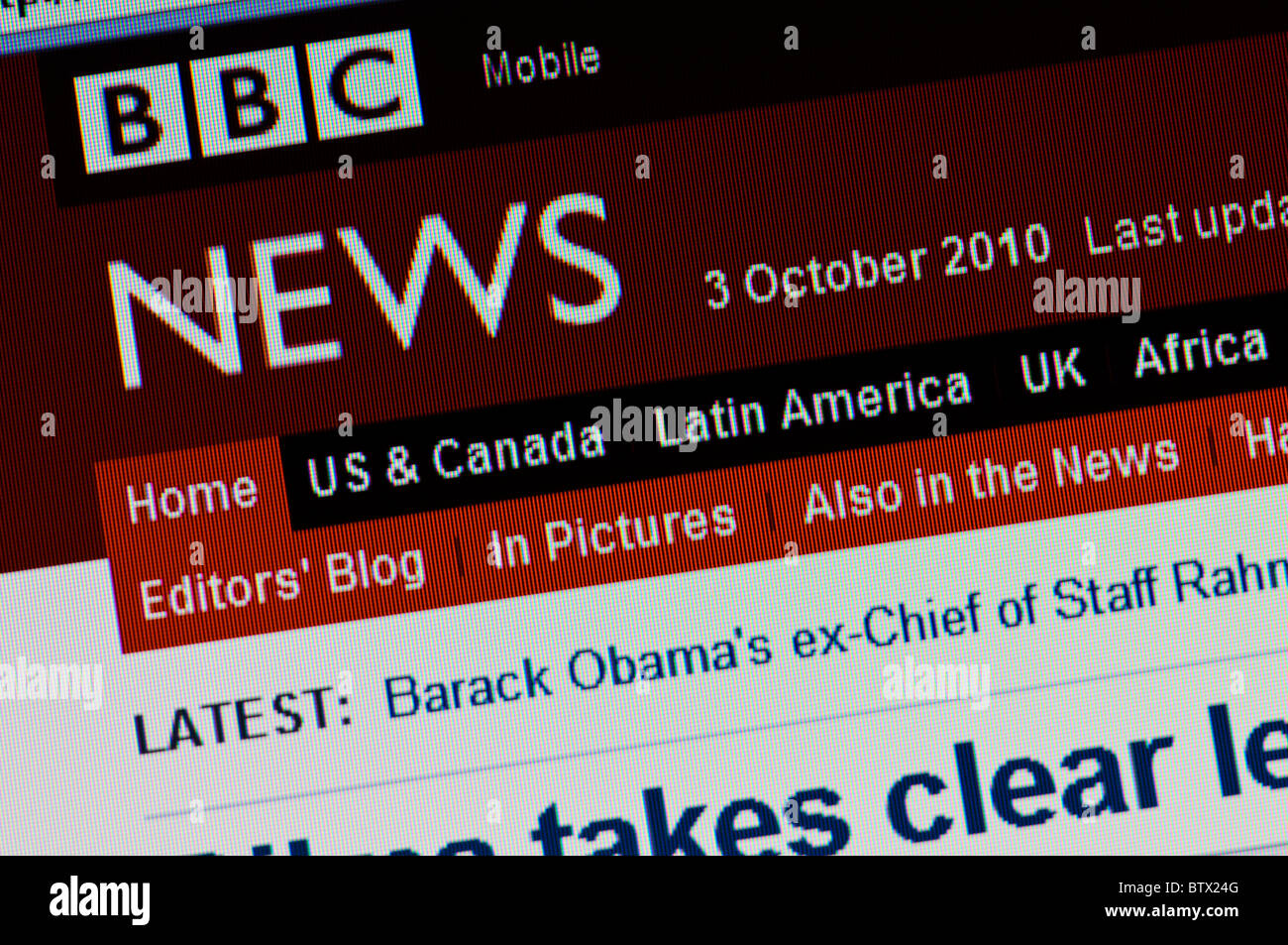 Bbc news website screen shot hi-res stock photography and images - Alamy