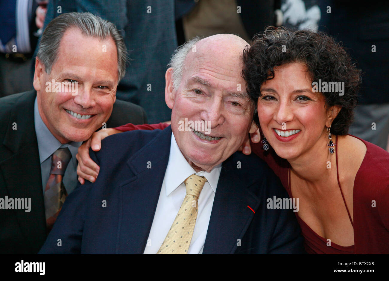 TIM JACKSON with his wife and GEORGE WEIN at a Monterey Jazz Festival reception at the Mission Ranch - CARMEL, CALIFORNIA Stock Photo