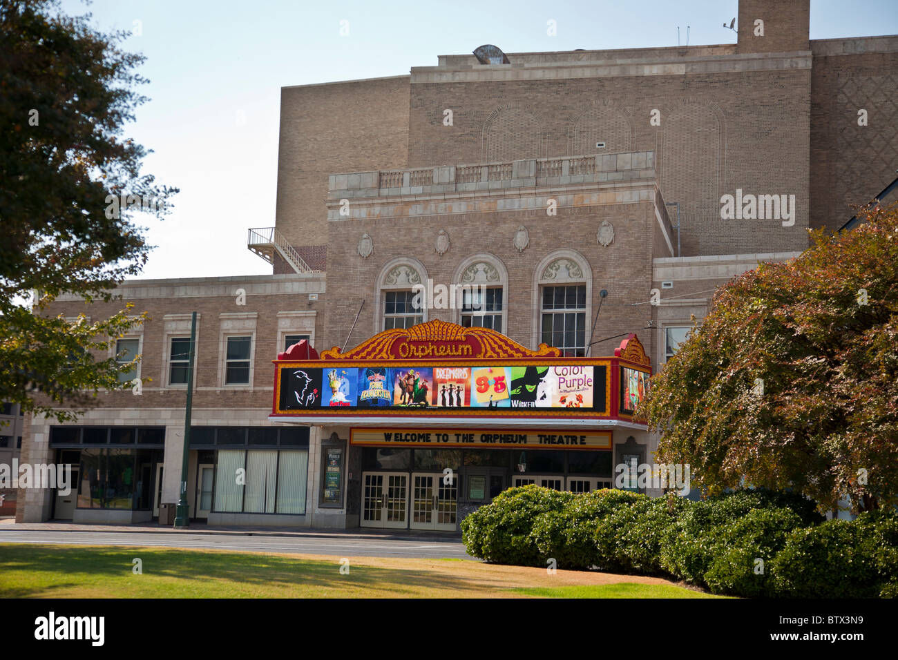 Exterior and front door of the Orpheum Theatre in downtown Memphis