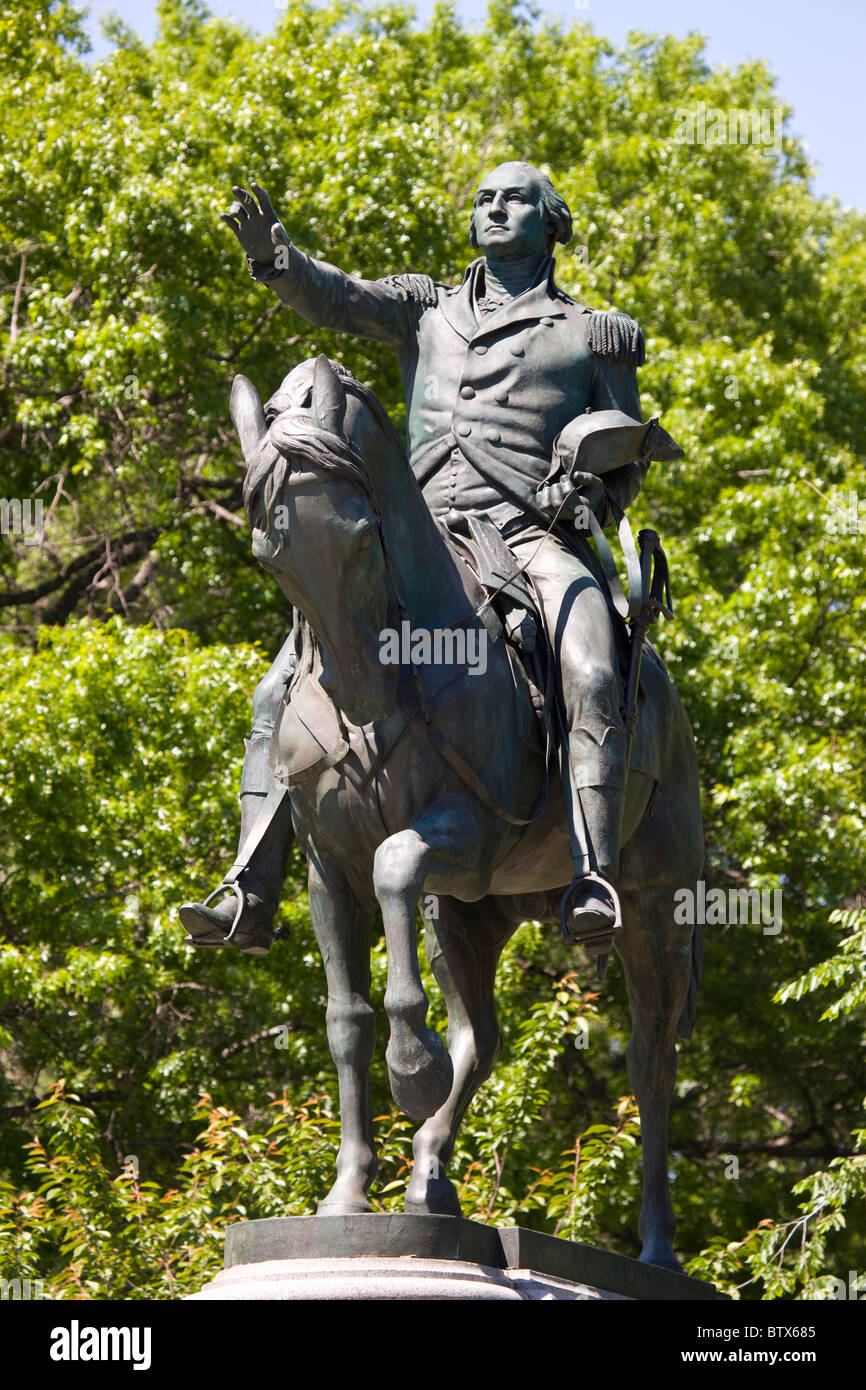 George Washington statue at Union Square Park Stock Photo