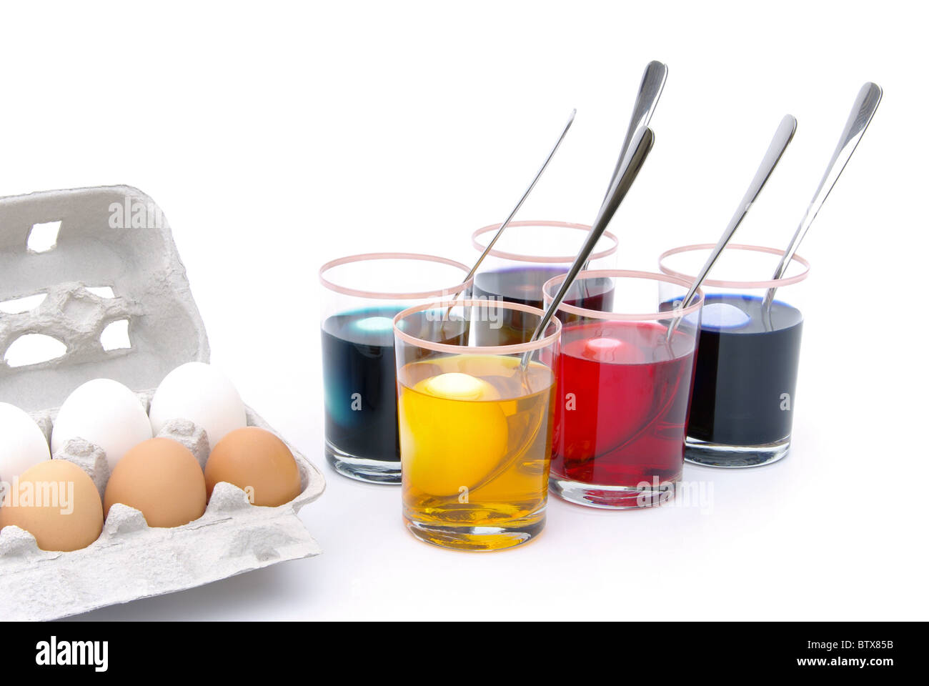 Ostereier färben - easter eggs colour 18 Stock Photo