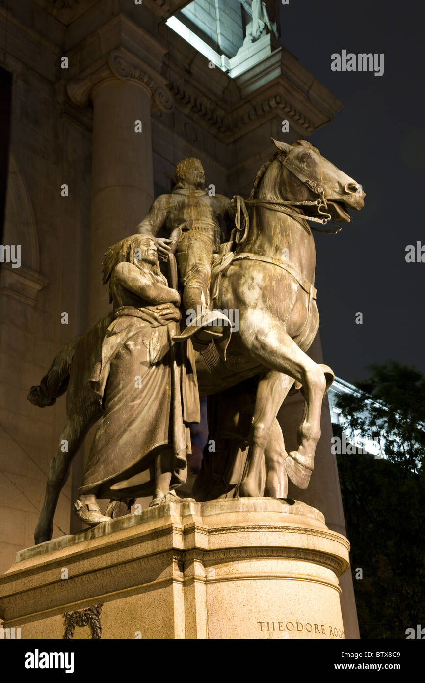 Statue of Roosevelt on horseback at the American Museum of Natural