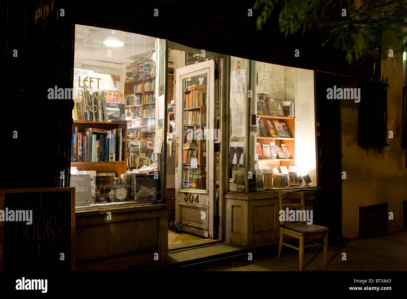 Left Bank Bookstore, Greenwich Village Stock Photo