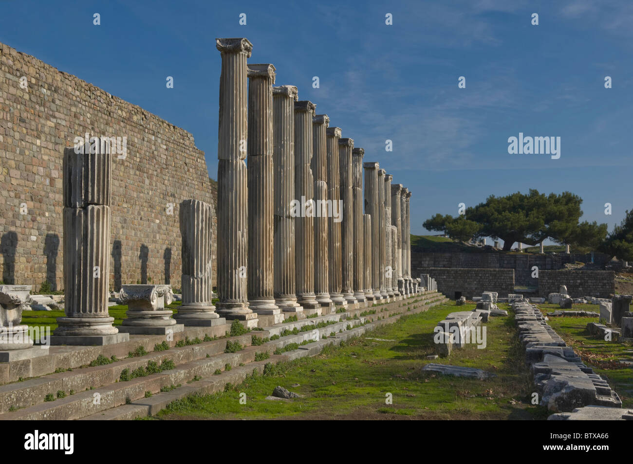 The colonnaded main walkway leading to the Sanctuary of Asclepius ...