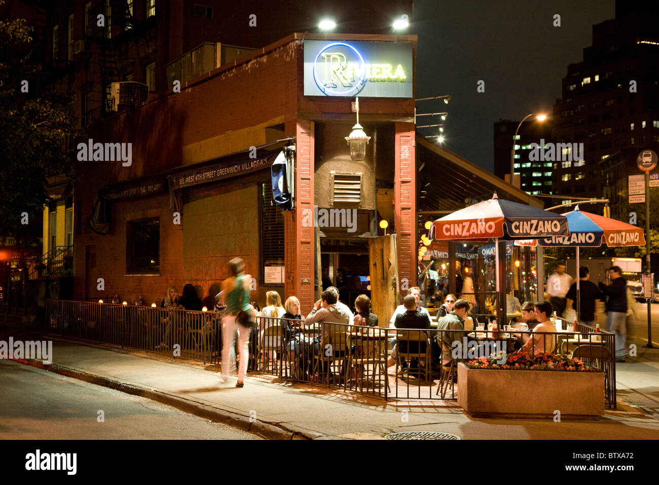 Riviera Cafe and Sports Bar at Greenwich Village Stock Photo