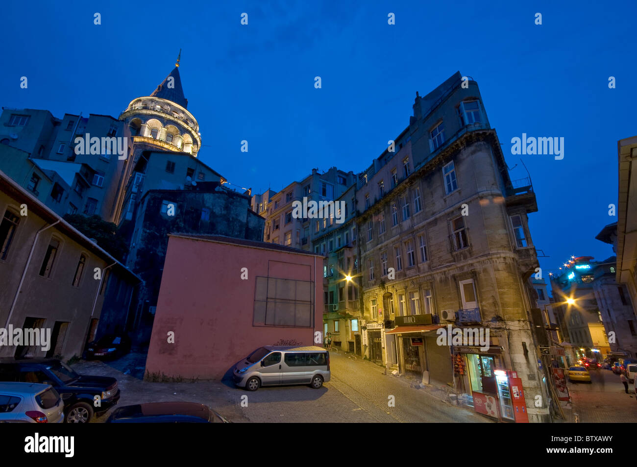 The Galata Tower in istanbul,Turkey Stock Photo