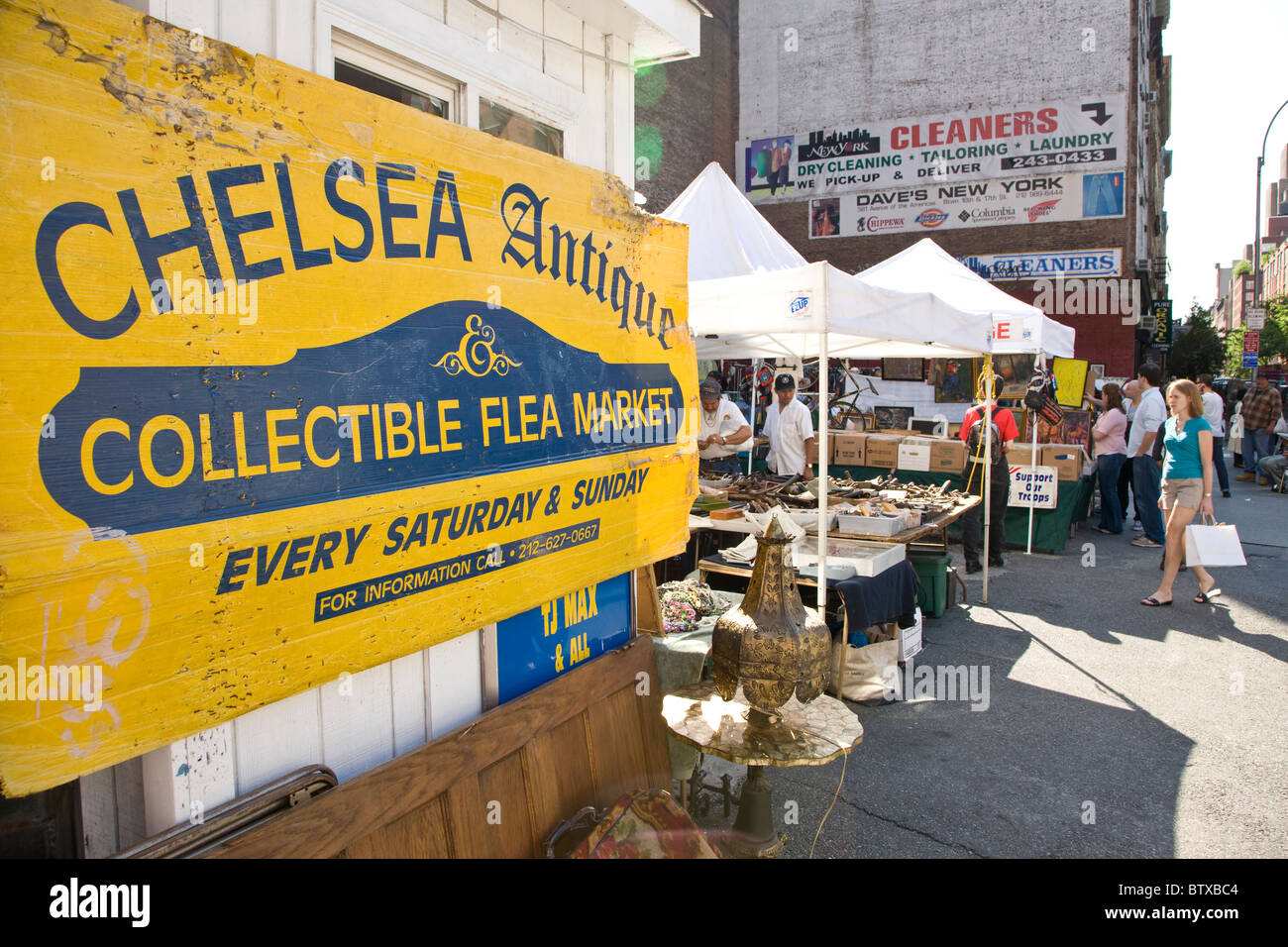 Chelsea Flea Market in the Chelsea district Stock Photo
