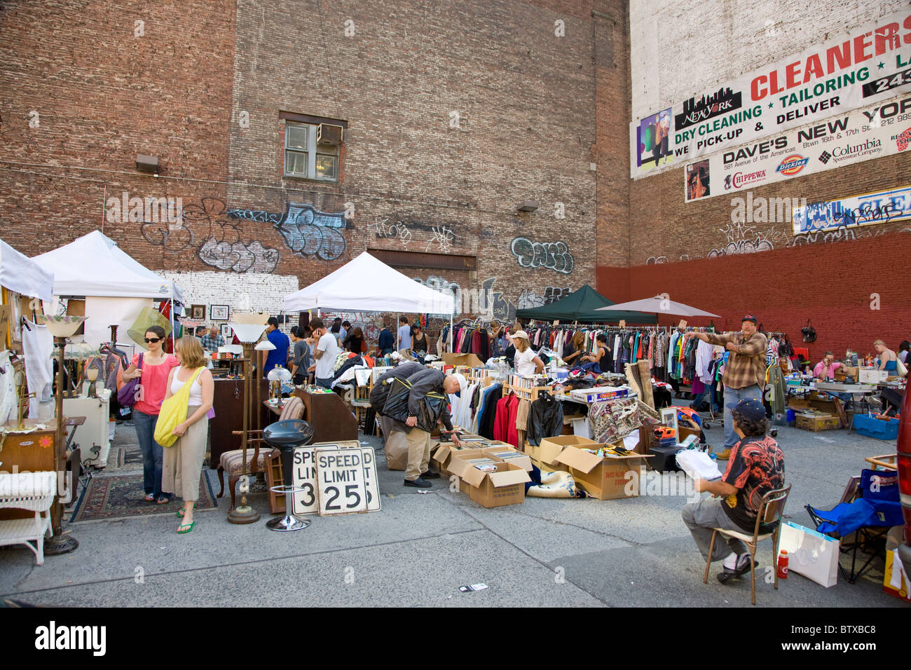 Chelsea Flea Market in the Chelsea district Stock Photo