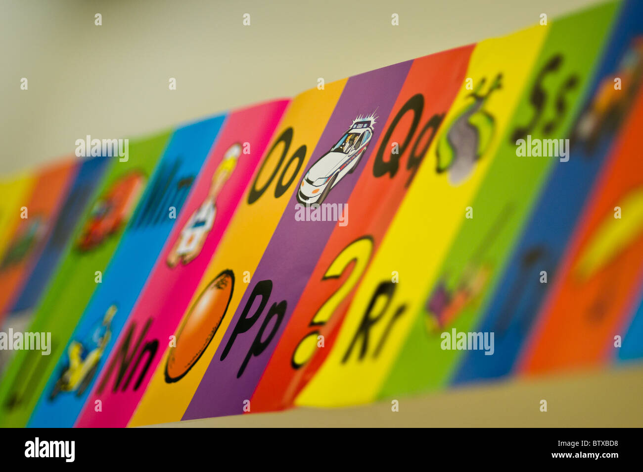 An early education poster showing the alphabet. Stock Photo