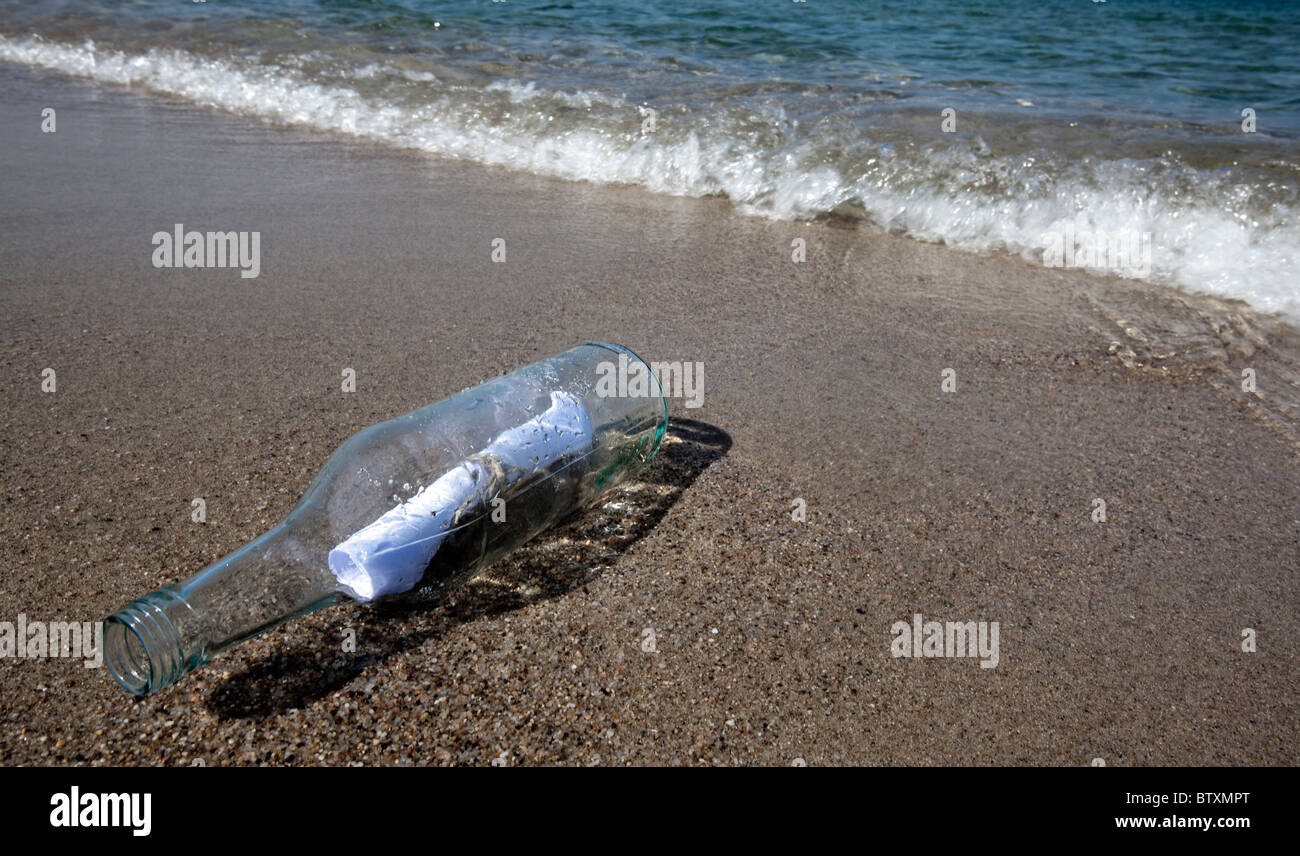 Message in the bottle Stock Photo