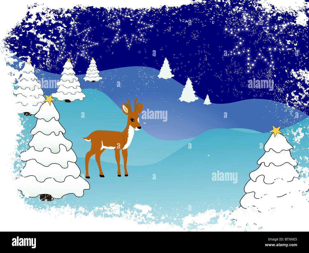 Line drawing winter landscape winter hi-res stock photography and ...