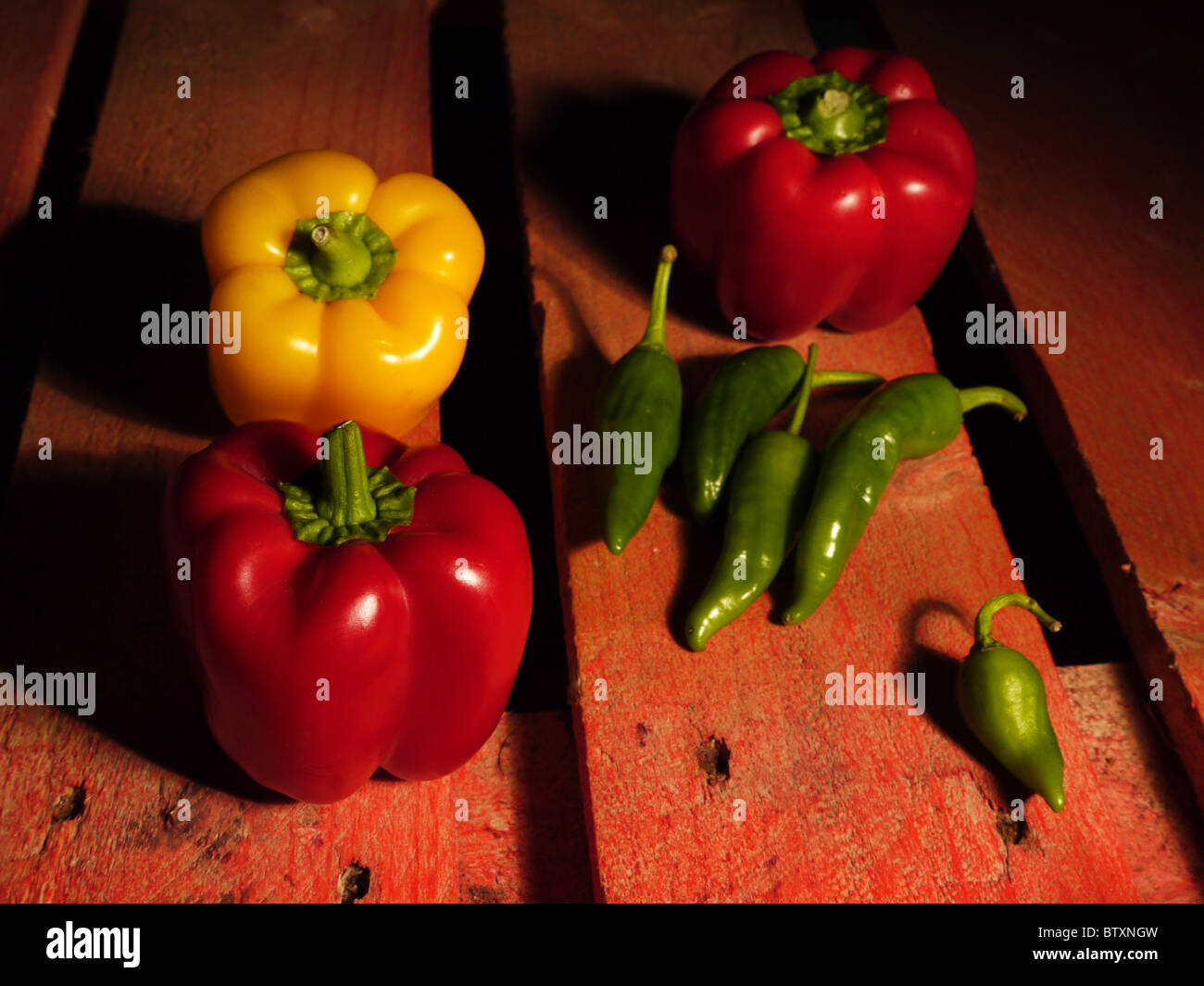 Red , Yellow and green peppers Stock Photo - Alamy