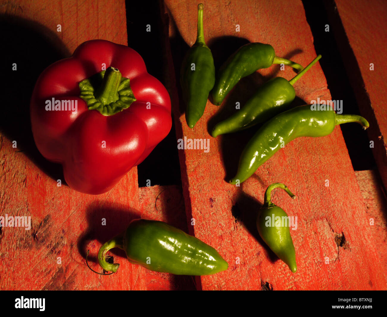 Red and green peppers Stock Photo - Alamy
