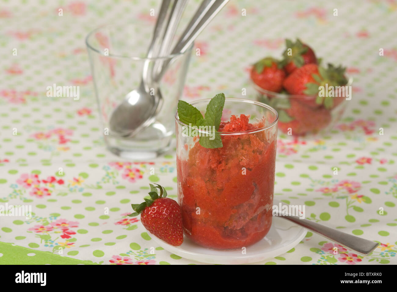 Strawberry Sorbet Stock Photo