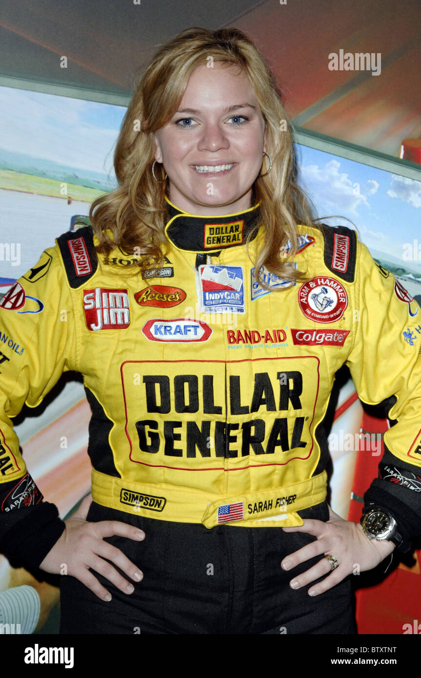 Indy 500 Driver Sarah Fisher Autograph Signing To Promote Simcraft Car Racing Simulators At Ces Stock Photo Alamy
