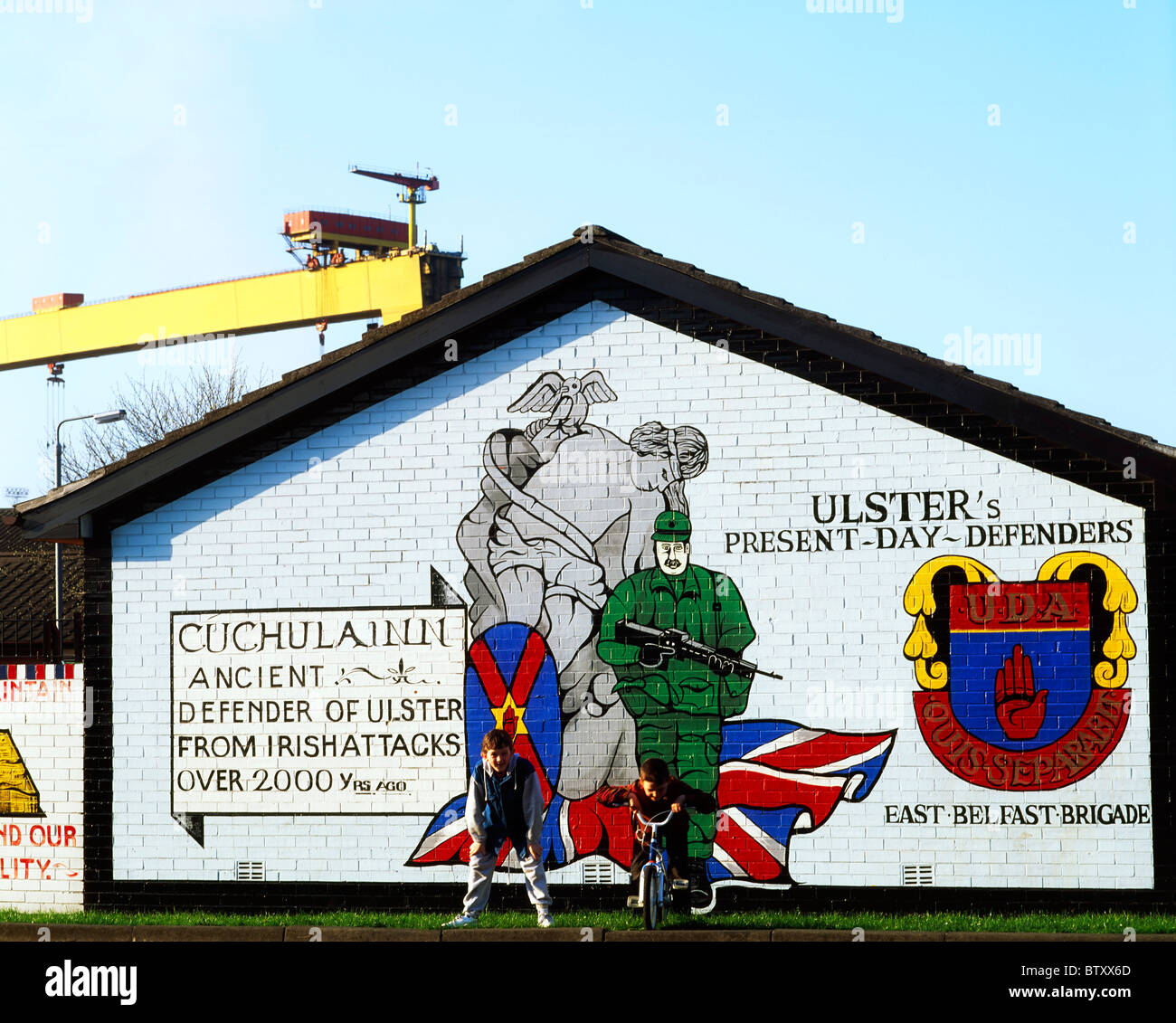 Newtownards Road, Belfast, Ireland; Loyalist Mural Stock Photo