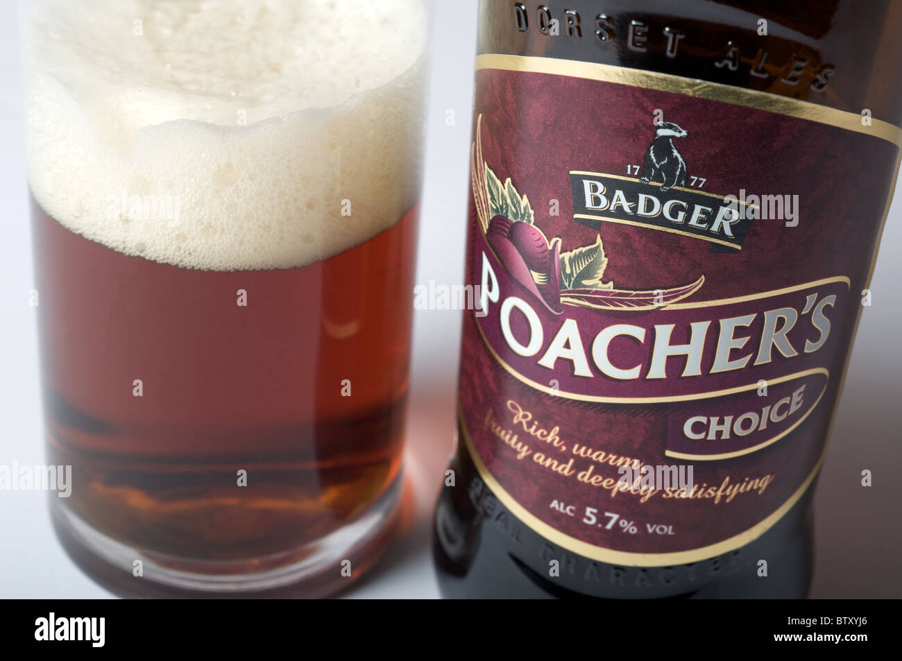 Badger poacher's choice Dorset ale Stock Photo